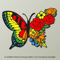Papillon fleuri, example de coloriage